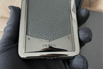 Điện Thoại Vertu Iron Flip nắp gập Lưng Bọc Da Bò